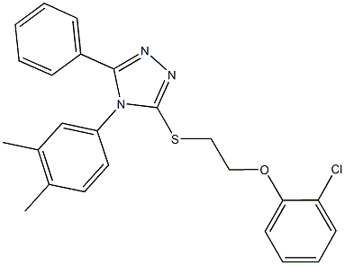 3-{[2-(2-chlorophenoxy)ethyl]sulfanyl}-4-(3,4-dimethylphenyl)-5-phenyl-4H-1,2,4-triazole Structure