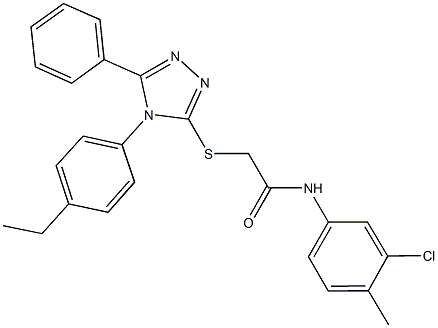 N-(3-chloro-4-methylphenyl)-2-{[4-(4-ethylphenyl)-5-phenyl-4H-1,2,4-triazol-3-yl]sulfanyl}acetamide Structure