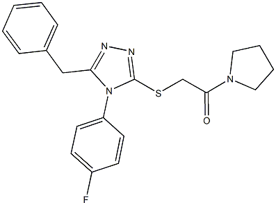 5-benzyl-4-(4-fluorophenyl)-4H-1,2,4-triazol-3-yl 2-oxo-2-(1-pyrrolidinyl)ethyl sulfide Structure