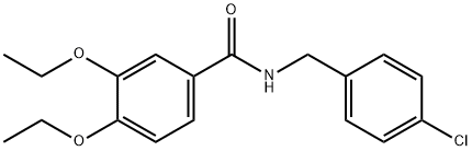 N-(4-chlorobenzyl)-3,4-diethoxybenzamide 구조식 이미지