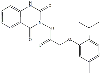 N-(2,4-dioxo-1,4-dihydro-3(2H)-quinazolinyl)-2-(2-isopropyl-5-methylphenoxy)acetamide 구조식 이미지