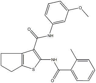 N-(3-methoxyphenyl)-2-[(2-methylbenzoyl)amino]-5,6-dihydro-4H-cyclopenta[b]thiophene-3-carboxamide Structure