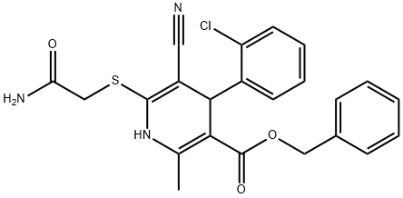 benzyl 6-[(2-amino-2-oxoethyl)sulfanyl]-4-(2-chlorophenyl)-5-cyano-2-methyl-1,4-dihydro-3-pyridinecarboxylate Structure