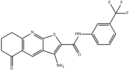 3-amino-5-oxo-N-[3-(trifluoromethyl)phenyl]-5,6,7,8-tetrahydrothieno[2,3-b]quinoline-2-carboxamide Structure