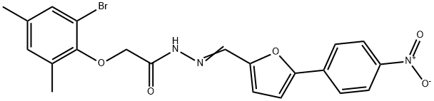 2-(2-bromo-4,6-dimethylphenoxy)-N'-[(5-{4-nitrophenyl}-2-furyl)methylene]acetohydrazide 구조식 이미지