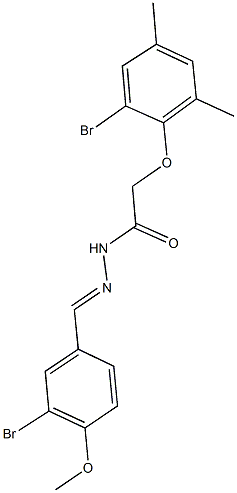 2-(2-bromo-4,6-dimethylphenoxy)-N'-(3-bromo-4-methoxybenzylidene)acetohydrazide 구조식 이미지