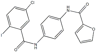 N-{4-[(5-chloro-2-iodobenzoyl)amino]phenyl}-2-furamide Structure