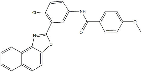 N-(4-chloro-3-naphtho[1,2-d][1,3]oxazol-2-ylphenyl)-4-methoxybenzamide 구조식 이미지