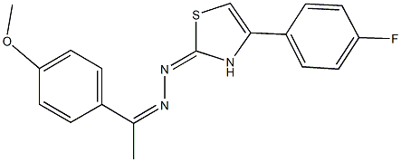 4-(4-fluorophenyl)-1,3-thiazol-2(3H)-one [1-(4-methoxyphenyl)ethylidene]hydrazone 구조식 이미지