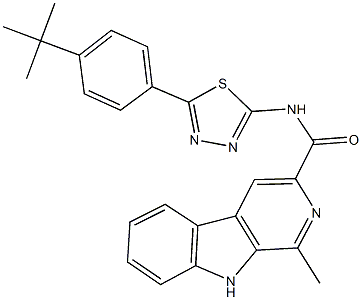 N-[5-(4-tert-butylphenyl)-1,3,4-thiadiazol-2-yl]-1-methyl-9H-beta-carboline-3-carboxamide Structure