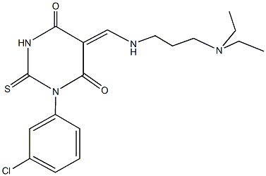 1-(3-chlorophenyl)-5-({[3-(diethylamino)propyl]amino}methylene)-2-thioxodihydro-4,6(1H,5H)-pyrimidinedione Structure