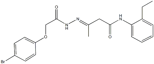 3-{[(4-bromophenoxy)acetyl]hydrazono}-N-(2-ethylphenyl)butanamide 구조식 이미지