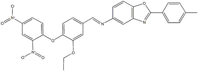 5-[(4-{2,4-dinitrophenoxy}-3-ethoxybenzylidene)amino]-2-(4-methylphenyl)-1,3-benzoxazole Structure