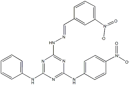 3-nitrobenzaldehyde (4-anilino-6-{4-nitroanilino}-1,3,5-triazin-2-yl)hydrazone Structure