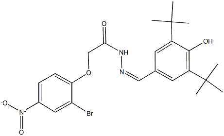 2-{2-bromo-4-nitrophenoxy}-N'-(3,5-ditert-butyl-4-hydroxybenzylidene)acetohydrazide Structure