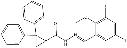 N'-(3,5-diiodo-2-methoxybenzylidene)-2,2-diphenylcyclopropanecarbohydrazide 구조식 이미지