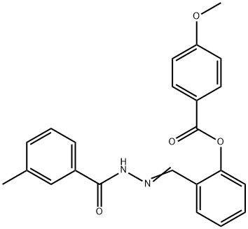 2-[2-(3-methylbenzoyl)carbohydrazonoyl]phenyl 4-methoxybenzoate 구조식 이미지