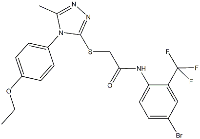 N-[4-bromo-2-(trifluoromethyl)phenyl]-2-{[4-(4-ethoxyphenyl)-5-methyl-4H-1,2,4-triazol-3-yl]sulfanyl}acetamide 구조식 이미지