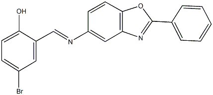 4-bromo-2-{[(2-phenyl-1,3-benzoxazol-5-yl)imino]methyl}phenol Structure