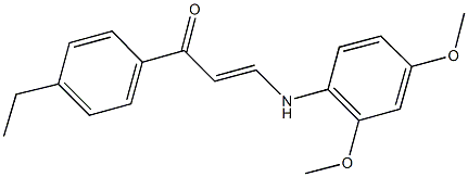 3-(2,4-dimethoxyanilino)-1-(4-ethylphenyl)-2-propen-1-one 구조식 이미지