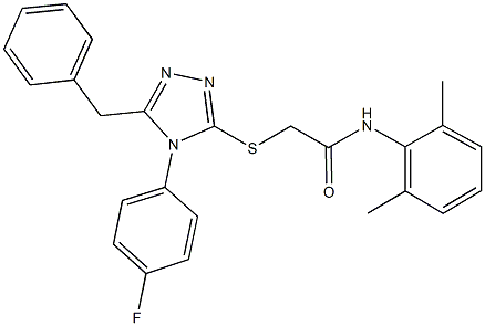 2-{[5-benzyl-4-(4-fluorophenyl)-4H-1,2,4-triazol-3-yl]sulfanyl}-N-(2,6-dimethylphenyl)acetamide 구조식 이미지