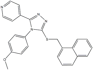 4-{4-(4-methoxyphenyl)-5-[(1-naphthylmethyl)sulfanyl]-4H-1,2,4-triazol-3-yl}pyridine 구조식 이미지