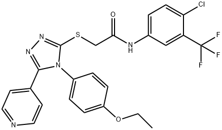 N-[4-chloro-3-(trifluoromethyl)phenyl]-2-{[4-(4-ethoxyphenyl)-5-(4-pyridinyl)-4H-1,2,4-triazol-3-yl]sulfanyl}acetamide 구조식 이미지