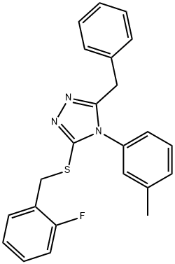 5-benzyl-4-(3-methylphenyl)-4H-1,2,4-triazol-3-yl 2-fluorobenzyl sulfide Structure