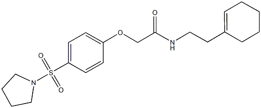 N-[2-(1-cyclohexen-1-yl)ethyl]-2-[4-(1-pyrrolidinylsulfonyl)phenoxy]acetamide Structure