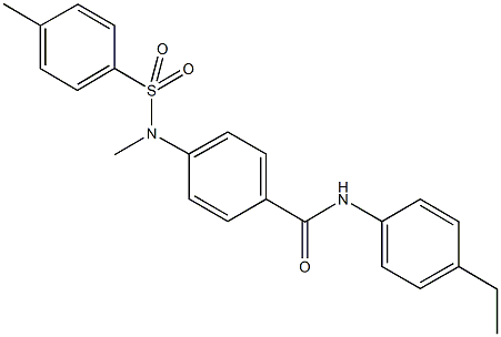 N-(4-ethylphenyl)-4-{methyl[(4-methylphenyl)sulfonyl]amino}benzamide 구조식 이미지