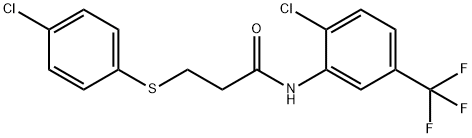 3-[(4-chlorophenyl)sulfanyl]-N-[2-chloro-5-(trifluoromethyl)phenyl]propanamide 구조식 이미지