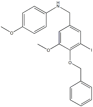 N-[4-(benzyloxy)-3-iodo-5-methoxybenzyl]-N-(4-methoxyphenyl)amine 구조식 이미지