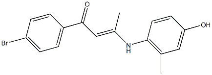 1-(4-bromophenyl)-3-(4-hydroxy-2-methylanilino)-2-buten-1-one Structure