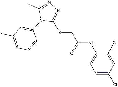 N-(2,4-dichlorophenyl)-2-{[5-methyl-4-(3-methylphenyl)-4H-1,2,4-triazol-3-yl]sulfanyl}acetamide 구조식 이미지