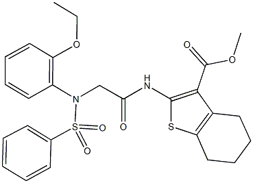 methyl 2-({[2-ethoxy(phenylsulfonyl)anilino]acetyl}amino)-4,5,6,7-tetrahydro-1-benzothiophene-3-carboxylate Structure