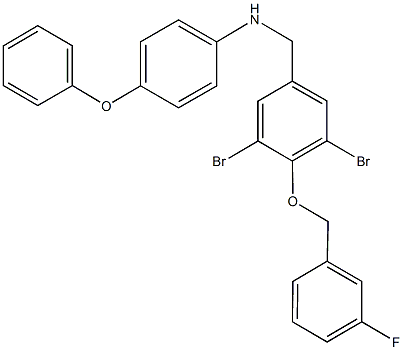 N-{3,5-dibromo-4-[(3-fluorobenzyl)oxy]benzyl}-N-(4-phenoxyphenyl)amine 구조식 이미지