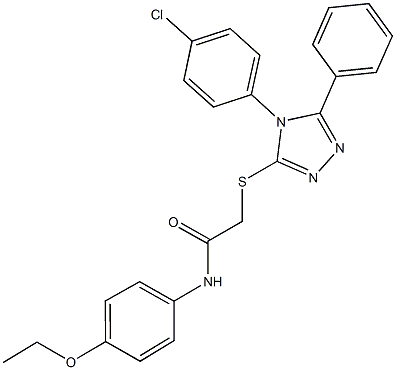 2-{[4-(4-chlorophenyl)-5-phenyl-4H-1,2,4-triazol-3-yl]sulfanyl}-N-(4-ethoxyphenyl)acetamide Structure