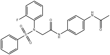 N-[4-(acetylamino)phenyl]-2-[2-fluoro(phenylsulfonyl)anilino]acetamide 구조식 이미지