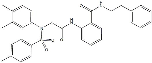2-[({3,4-dimethyl[(4-methylphenyl)sulfonyl]anilino}acetyl)amino]-N-(2-phenylethyl)benzamide 구조식 이미지