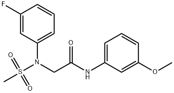 2-[3-fluoro(methylsulfonyl)anilino]-N-(3-methoxyphenyl)acetamide 구조식 이미지