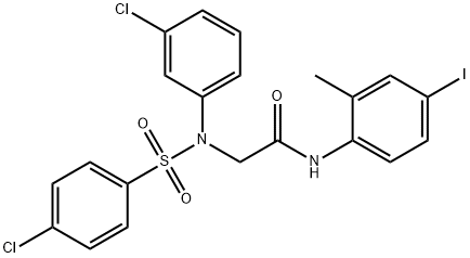 2-{3-chloro[(4-chlorophenyl)sulfonyl]anilino}-N-(4-iodo-2-methylphenyl)acetamide 구조식 이미지