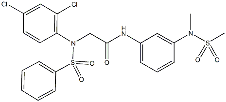 2-[2,4-dichloro(phenylsulfonyl)anilino]-N-{3-[methyl(methylsulfonyl)amino]phenyl}acetamide 구조식 이미지