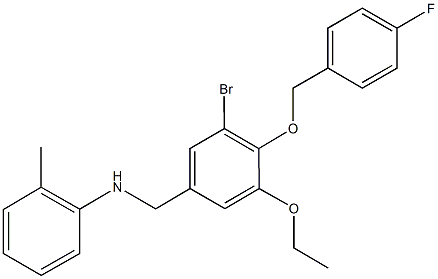 N-{3-bromo-5-ethoxy-4-[(4-fluorobenzyl)oxy]benzyl}-N-(2-methylphenyl)amine 구조식 이미지