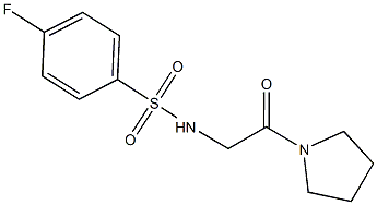 4-fluoro-N-[2-oxo-2-(1-pyrrolidinyl)ethyl]benzenesulfonamide Structure