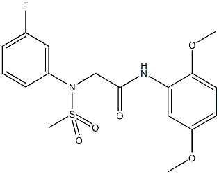 N-(2,5-dimethoxyphenyl)-2-[3-fluoro(methylsulfonyl)anilino]acetamide 구조식 이미지
