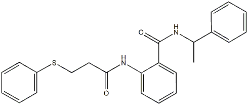 N-(1-phenylethyl)-2-{[3-(phenylsulfanyl)propanoyl]amino}benzamide Structure