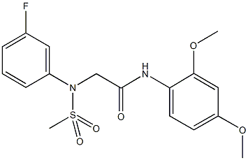 N-(2,4-dimethoxyphenyl)-2-[3-fluoro(methylsulfonyl)anilino]acetamide 구조식 이미지