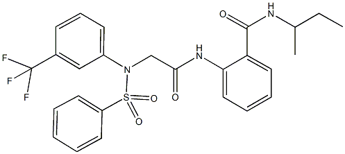 N-(sec-butyl)-2-({[(phenylsulfonyl)-3-(trifluoromethyl)anilino]acetyl}amino)benzamide Structure