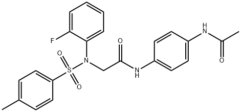 N-[4-(acetylamino)phenyl]-2-{2-fluoro[(4-methylphenyl)sulfonyl]anilino}acetamide 구조식 이미지