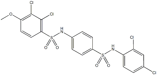 2,3-dichloro-N-{4-[(2,4-dichloroanilino)sulfonyl]phenyl}-4-methoxybenzenesulfonamide 구조식 이미지